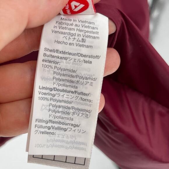 J. Crew Maroon White Blue Colorblock Puffer Jacket with Primaloft size Medium - Picture 14 of 15